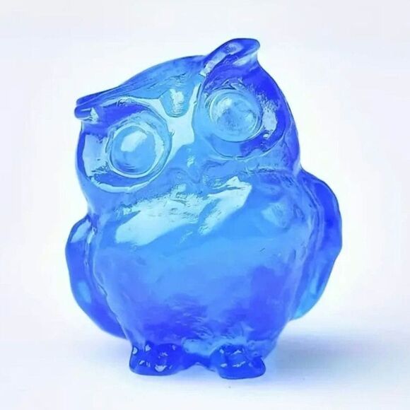 New! Natural Carved Owl in Blue Opal Balance Stone - Picture 1 of 3